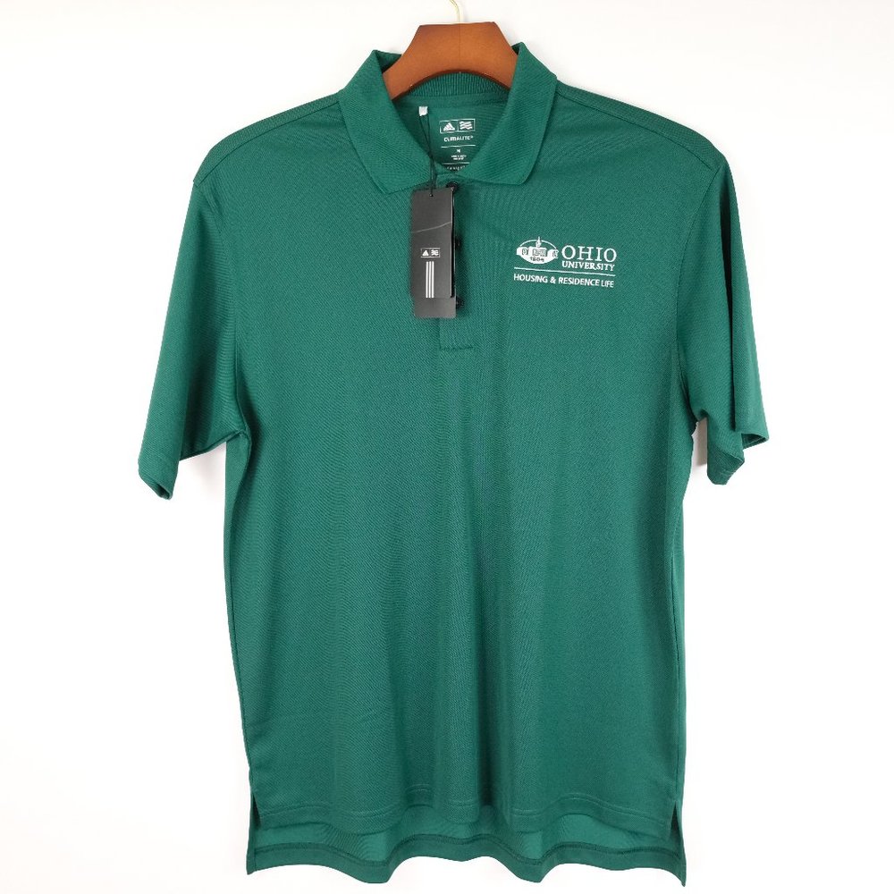 Adidas ClimaLite Golf Short Sleeve Polo Men's M Green "Embroidered Log" NEW